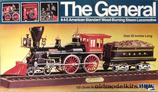 MPC 1/25 The General 4-4-0 American Standard Steam Locomotive, 1-2001 plastic model kit